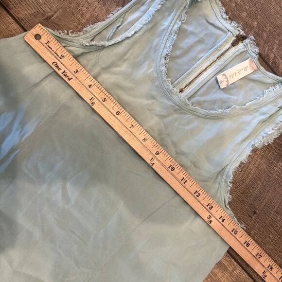 Altar'd State Frayed Hem Light Green Mini Shift Dress Size S - Picture 4 of 6